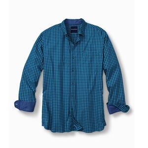 Tommy Bahama - Blue Plaid Button Down Shirt - Size L - EUC